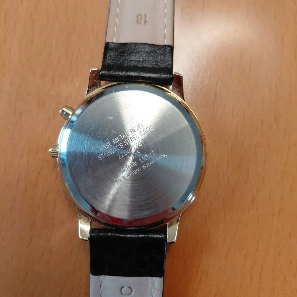 VTG 1995 Armitron Instalite Looney Tunes Sylvester Tweety Watch Leather Band